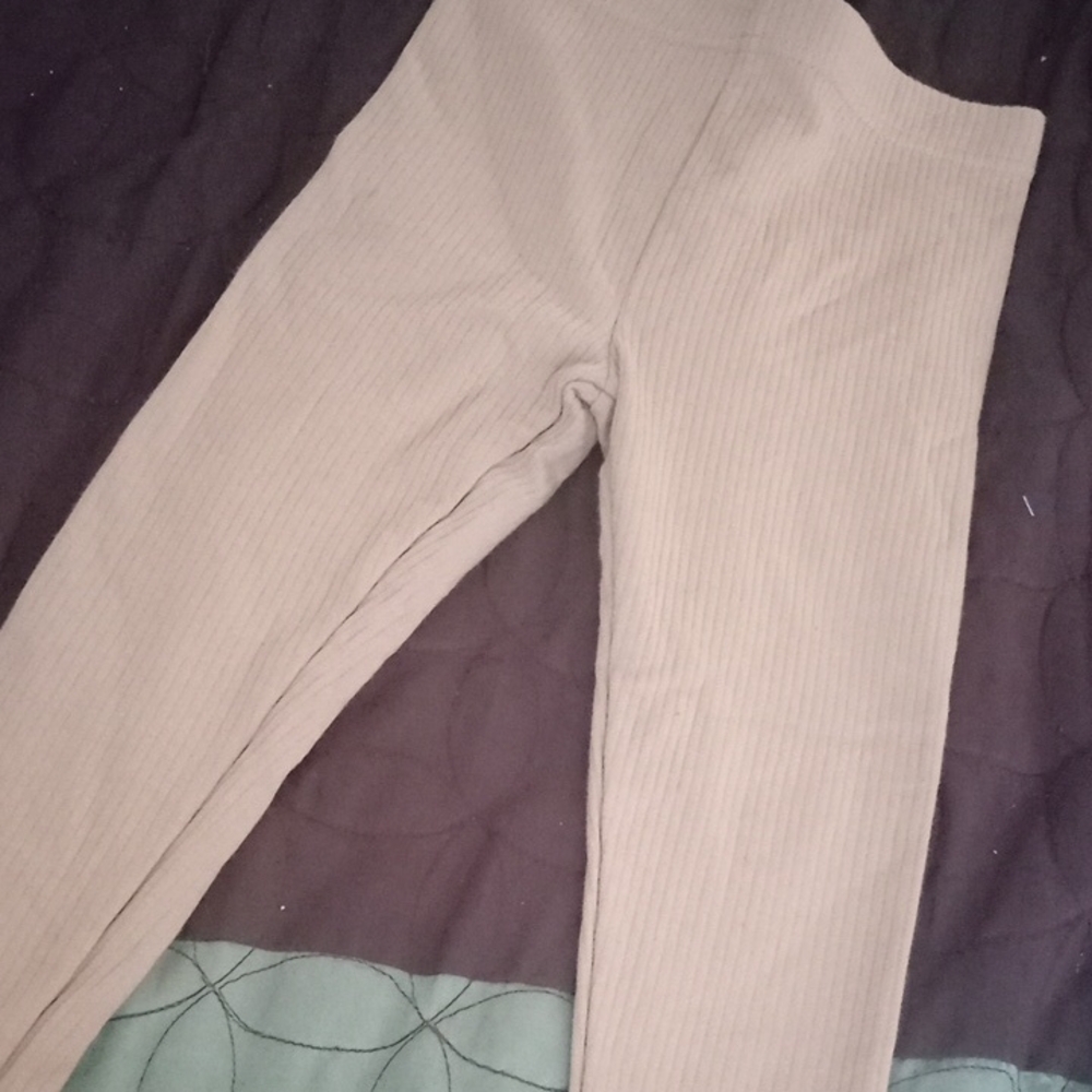 Women's Tan Ribbed Pants